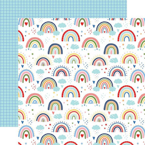 Scrapbooking  Echo Park My Favorite Summer Double-Sided Cardstock 12"X12" - Summer Rainbows Paper 12"x12"