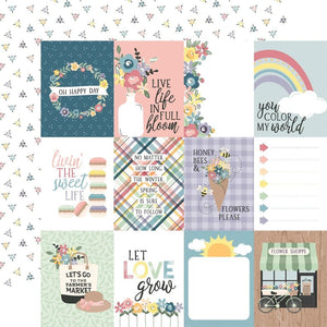Scrapbooking  Echo Park New Day Double-Sided Cardstock 12"X12" - 3x4 Journaling Cards Paper 12"x12"