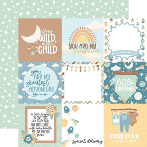 Scrapbooking  Echo Park Our Baby Boy Double-Sided Cardstock 12"X12" - 4x4 Journaling Cards Paper 12"x12"