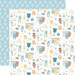 Scrapbooking  Echo Park Our Baby Boy Double-Sided Cardstock 12"X12" - Baby World Paper 12"x12"
