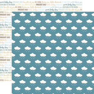 Scrapbooking  Echo Park Our Baby Boy Double-Sided Cardstock 12"X12" - Dreamy Clouds Paper 12"x12"