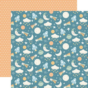 Scrapbooking  Echo Park Our Baby Boy Double-Sided Cardstock 12"X12" - Space Dreams Paper 12"x12"