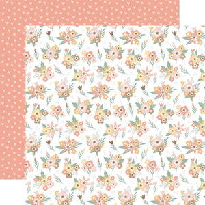 Scrapbooking  Echo Park Our Baby Girl Double-Sided Cardstock 12"X12" - Adorable Floral Paper 12"x12"