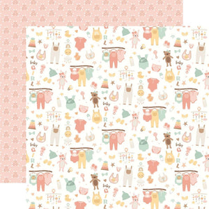 Scrapbooking  Echo Park Our Baby Girl Double-Sided Cardstock 12"X12" - Lovable Life Paper 12"x12"