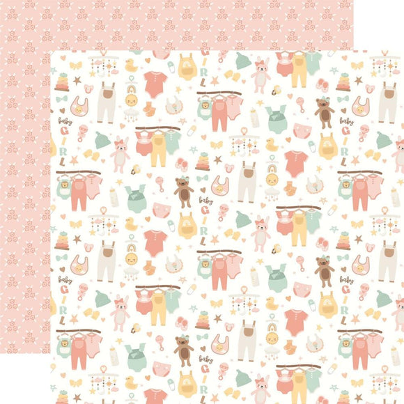 Scrapbooking  Echo Park Our Baby Girl Double-Sided Cardstock 12