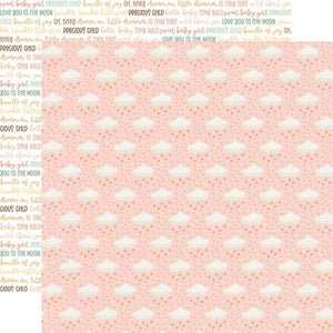 Scrapbooking  Echo Park Our Baby Girl Double-Sided Cardstock 12"X12" - Sleepy Stars Paper 12"x12"