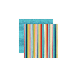 Scrapbooking  Echo Park Pets Double-Sided Cardstock 12"X12"- Bright Stripes Paper 12"X12"