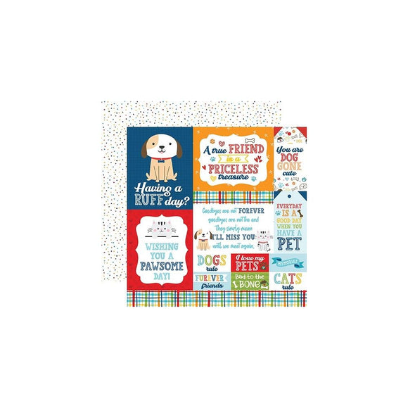 Scrapbooking  Echo Park Pets Double-Sided Cardstock 12