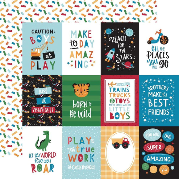 Scrapbooking  Echo Park Play All Day Boy Double-Sided Cardstock 12