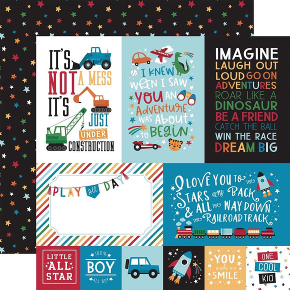 Scrapbooking  Echo Park Play All Day Boy Double-Sided Cardstock 12