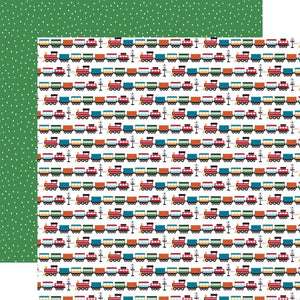Scrapbooking  Echo Park Play All Day Boy Double-Sided Cardstock 12"X12" - All Aboard Paper 12"x12"