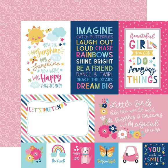 Scrapbooking  Echo Park Play All Day Girl Double-Sided Cardstock 12