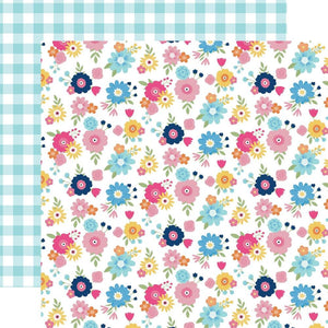 Scrapbooking  Echo Park Play All Day Girl Double-Sided Cardstock 12"X12" - Best Friend Floral Paper 12"x12"