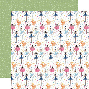 Scrapbooking  Echo Park Play All Day Girl Double-Sided Cardstock 12"X12" - Dance Class Paper 12"x12"