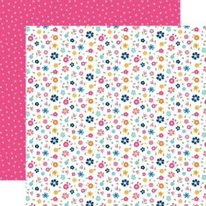 Scrapbooking  Echo Park Play All Day Girl Double-Sided Cardstock 12"X12" - Mixed Floral Paper 12"x12"