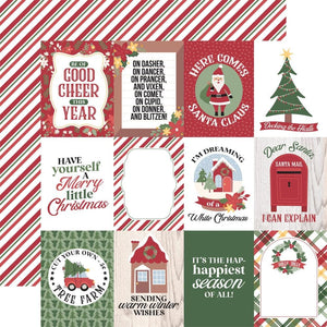 Scrapbooking  Echo Park Santa Claus Lane Double-Sided Cardstock 12"X12" - 3x4 Journaling Paper 12"x12"