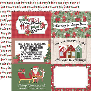 Scrapbooking  Echo Park Santa Claus Lane Double-Sided Cardstock 12"X12" - 6x4 Journaling Paper 12"x12"