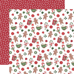 Scrapbooking  Echo Park Santa Claus Lane Double-Sided Cardstock 12"X12" - Holiday Treats Paper 12"x12"