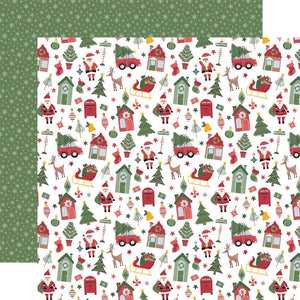Scrapbooking  Echo Park Santa Claus Lane Double-Sided Cardstock 12"X12" - North Pole Paper 12"x12"
