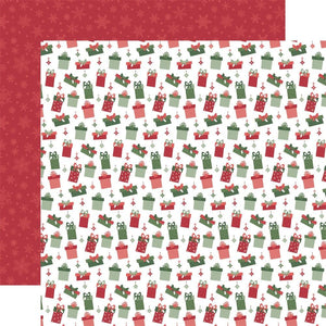Scrapbooking  Echo Park Santa Claus Lane Double-Sided Cardstock 12"X12" - Packaged Presents Paper 12"x12"