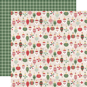 Scrapbooking  Echo Park Santa Claus Lane Double-Sided Cardstock 12"X12" - Tree Toppings Paper 12"x12"