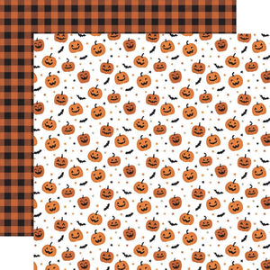 Scrapbooking  Echo Park Spooky Double-Sided Cardstock 12"X12" - Carved Pumpkins Paper 12"x12"