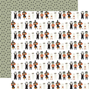 Scrapbooking  Echo Park Spooky Double-Sided Cardstock 12"X12" - Freaky Friends Paper 12"x12"