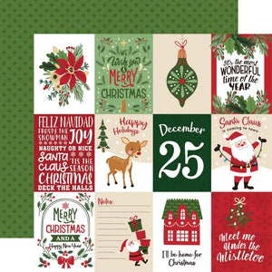Scrapbooking  Echo Park The Magic Of Christmas Double-Sided Cardstock 12"X12" -3x4 Journaling Cards Paper 12"x12"