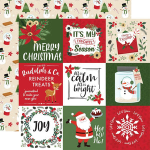 Scrapbooking  Echo Park The Magic Of Christmas Double-Sided Cardstock 12"X12" -4x4 Journaling Cards Paper 12"x12"