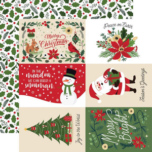 Scrapbooking  Echo Park The Magic Of Christmas Double-Sided Cardstock 12"X12" -6x4 Journaling Cards Paper 12"x12"