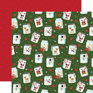 Scrapbooking  Echo Park The Magic Of Christmas Double-Sided Cardstock 12"X12" -Jolly Jars Paper 12"x12"