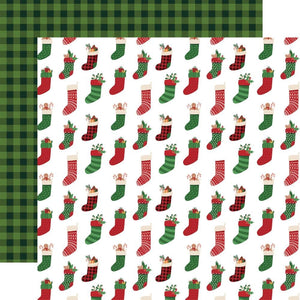 Scrapbooking  Echo Park The Magic Of Christmas Double-Sided Cardstock 12"X12" -Stuffed Stockings Paper 12"x12"