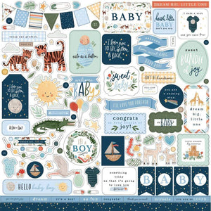 Scrapbooking  ***IN TRANSIT ***Welcome Baby Boy Cardstock Stickers 12"X12" Elements Paper 12"x12"