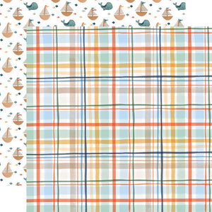 Scrapbooking  ***IN TRANSIT ***Welcome Baby Boy Double-Sided Cardstock 12"X12" - Boy Plaid Paper 12"x12"