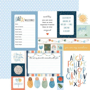 Scrapbooking  ***IN TRANSIT ***Welcome Baby Boy Double-Sided Cardstock 12"X12" -Multi Journaling Cards Paper 12"x12"