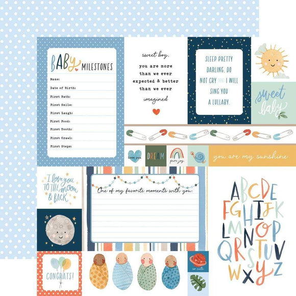 Scrapbooking  ***IN TRANSIT ***Welcome Baby Boy Double-Sided Cardstock 12