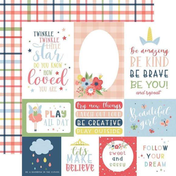 Scrapbooking  Little Dreamer Girl Double-Sided Cardstock 12