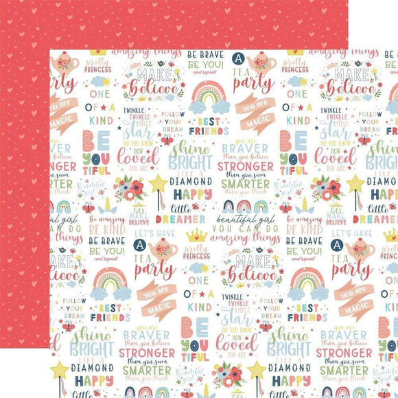 Scrapbooking  Little Dreamer Girl Double-Sided Cardstock 12