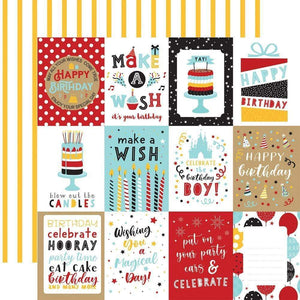 Scrapbooking  Magical Birthday Boy Double-Sided Cardstock 12"X12" - 3x4 Journaling Cards Paper 12"x12"