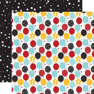 Scrapbooking  Magical Birthday Boy Double-Sided Cardstock 12"X12" - Balloons Paper 12"x12"
