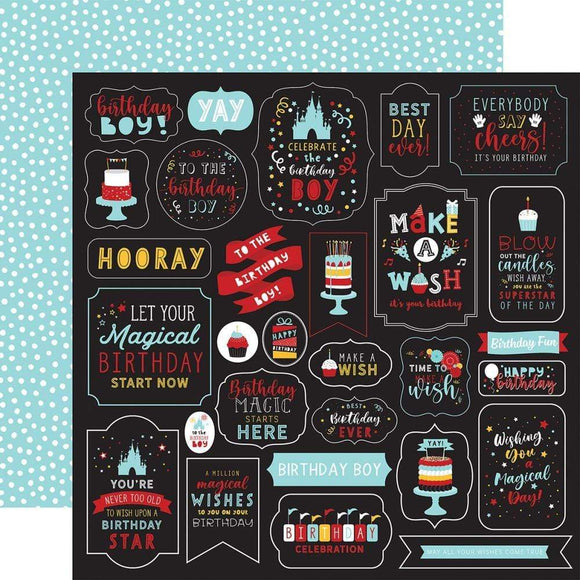 Scrapbooking  Magical Birthday Boy Double-Sided Cardstock 12