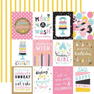 Scrapbooking  Magical Birthday Girl Double-Sided Cardstock 12"X12" - 3x4 Journaling Cards Paper 12"x12"