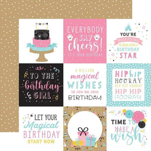 Scrapbooking  Magical Birthday Girl Double-Sided Cardstock 12"X12" - 4x4 Journaling Cards Paper 12"x12"