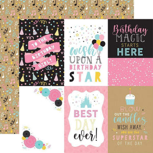 Scrapbooking  Magical Birthday Girl Double-Sided Cardstock 12"X12" - 4x6 Journaling Cards Paper 12"x12"