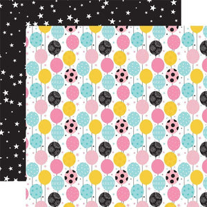 Scrapbooking  Magical Birthday Girl Double-Sided Cardstock 12"X12" - Balloons Paper 12"x12"