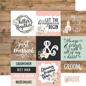 Scrapbooking  Our Wedding Double-Sided Cardstock 12"X12" - 4x4 Journaling Cards Paper 12"x12"