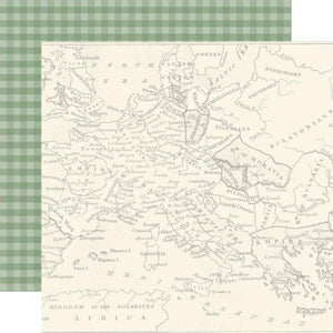 Scrapbooking  Scenic Route Double-Sided Cardstock Paper 12"X12" Map of Europe Paper 12"x12"