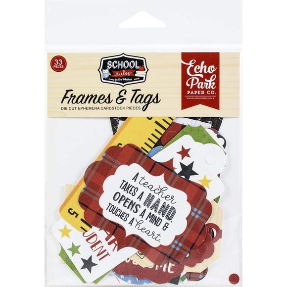 Scrapbooking  School Rules Cardstock Ephemera 33/Pkg Frames & Tags Paper 12