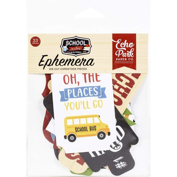 Scrapbooking  School Rules Cardstock Ephemera 33/Pkg Icons Paper 12