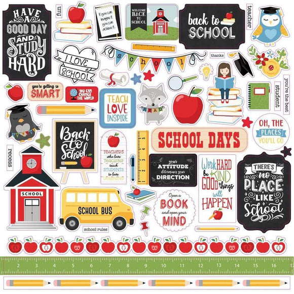 Scrapbooking  School Rules Cardstock Stickers 12